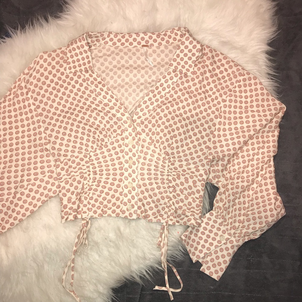 Free People cropped long sleeve blouse